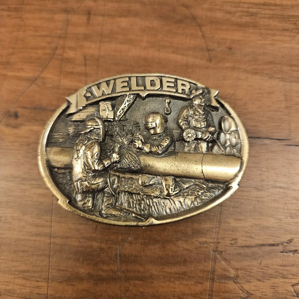 Vintage The Great American Buckle Co Belt Buckle Welder 1986 Made In USA